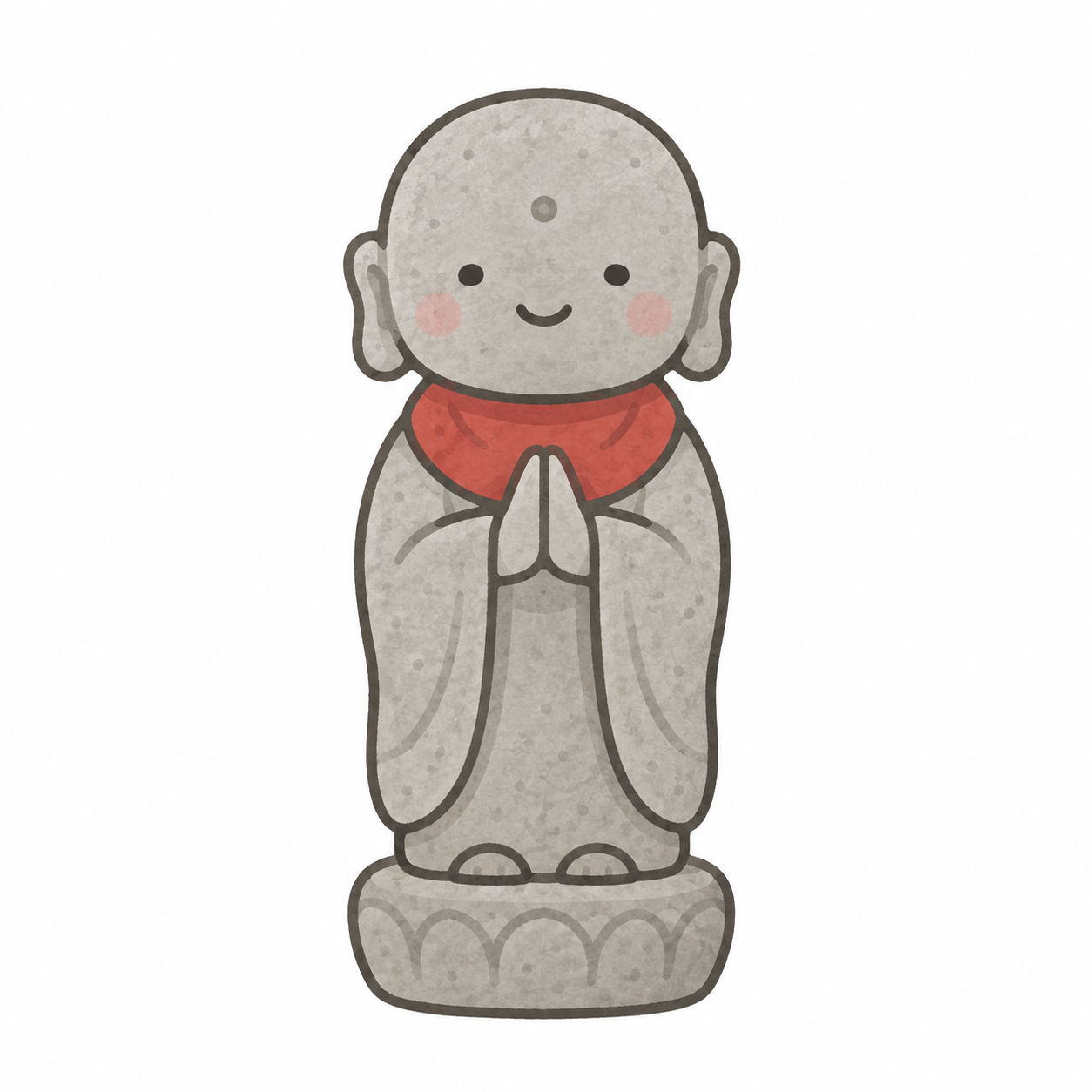 手を合わせて微笑むお地蔵さまのイラスト